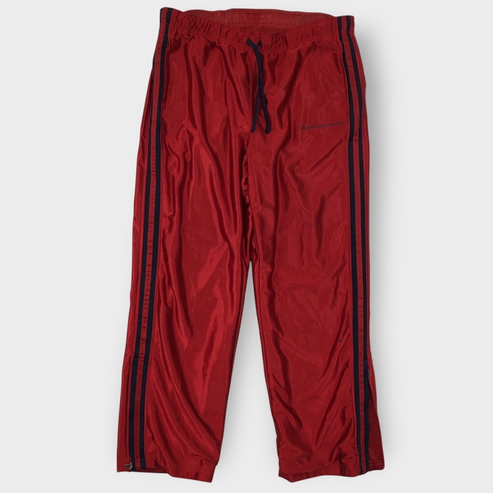 Vintage Abercrombie Fitch Y2K Track Satin Pants Mens Size XL Wide Leg Reversible